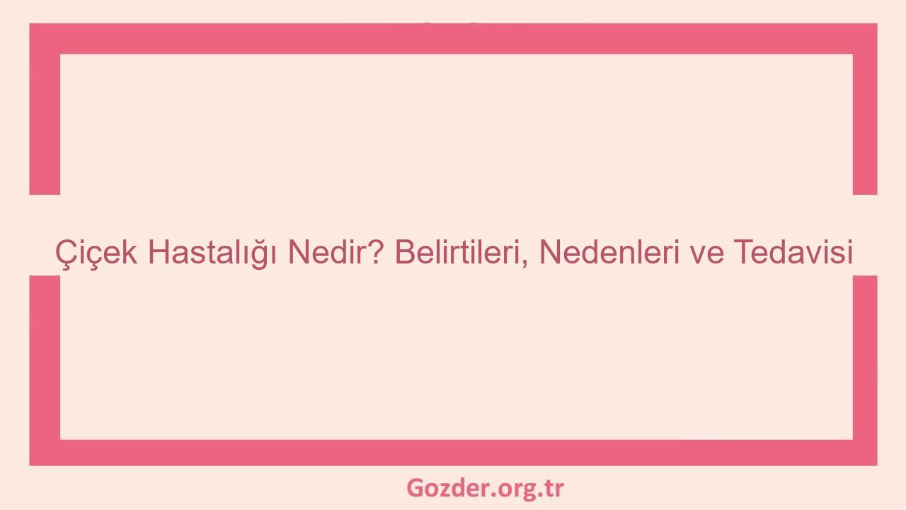Çiçek Hastalığı Nedir? Belirtileri, Nedenleri ve Tedavisi - Görseli