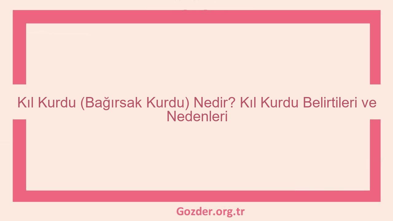 Kıl Kurdu (Bağırsak Kurdu) Nedir? Kıl Kurdu Belirtileri ve Nedenleri - Görseli